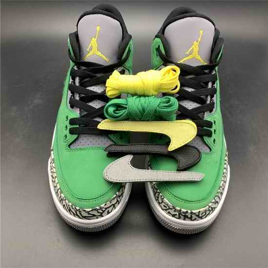 Air Jordan 3 Retro Change Logo Green Men Shoes